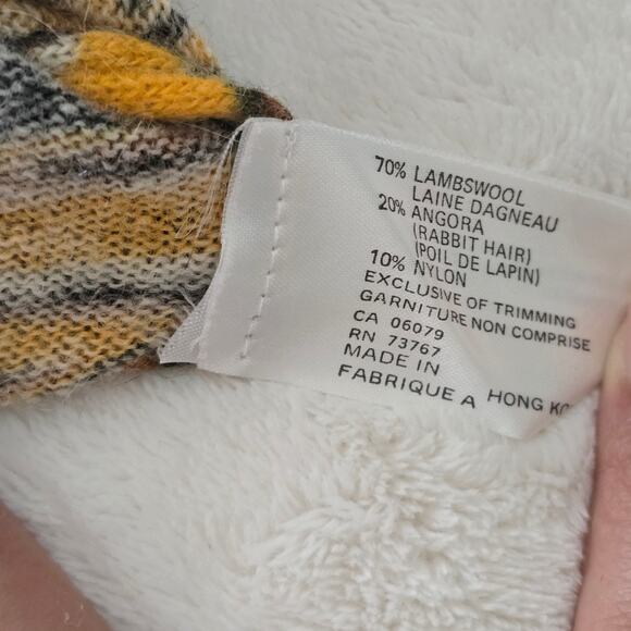 VTG Magnolia Wool Angora Sweater Bold Abstract Whimsygoth Baroque Retro 80 90s L - Picture 7 of 9